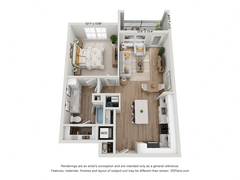 a floor plan of a 3 bedroom apartment